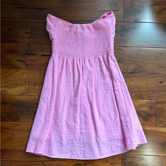 Hazel boutique pink linen strapless dress - Picture 3 of 4